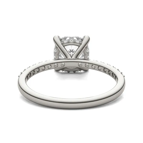 Cushion Custom Hidden Halo 1/2 Eternity Engagement Ring